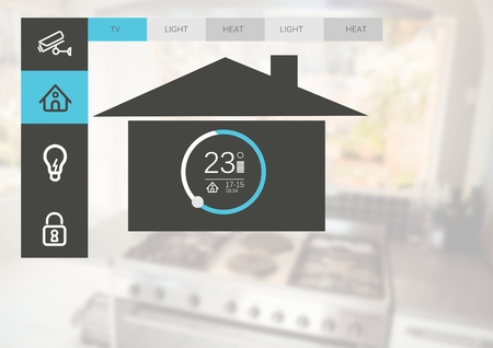 Digital composite of Home automation system App Interfaceの写真素材