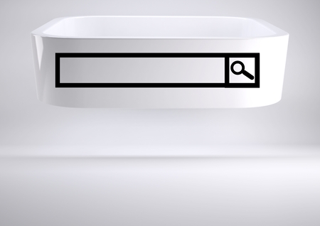 Digital composite of Search Bar with modernistic shapes background