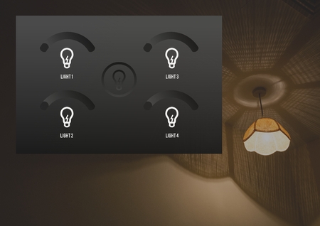 Digital composite of Lighting home App Interface