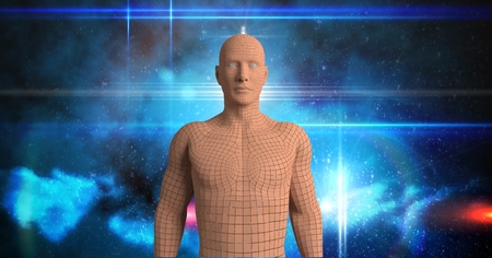 Digital composite of Digital composite image of 3d human figureの写真素材