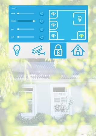 Digital composite of Home automation system App Interfaceの写真素材