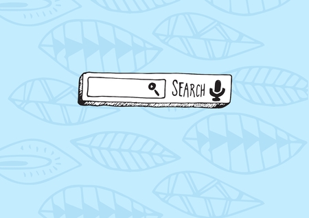 Digital composite of Search Bar with blue leaf pattern background
