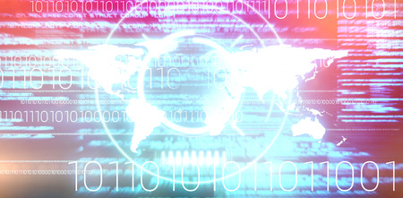 interface against blue background with vignetteの写真素材