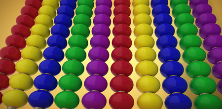 Graphic image of toy abacus against yellow vignetteの写真素材