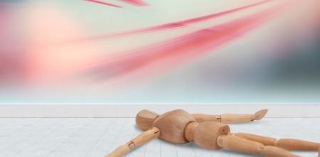 Pink lights against white background against gray flooring and wallの写真素材