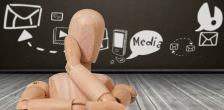 Composite image of speech bubbles with text against dark roomの写真素材