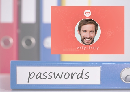 Digital composite of Identity Verify passwords App Interfaceの写真素材