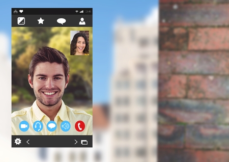 Digital composite of Social Video Chat App Interface