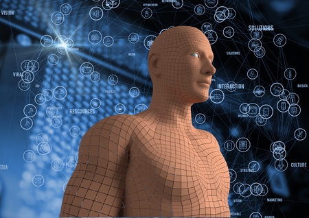 Digital composite of Digital composite image of 3d human figure