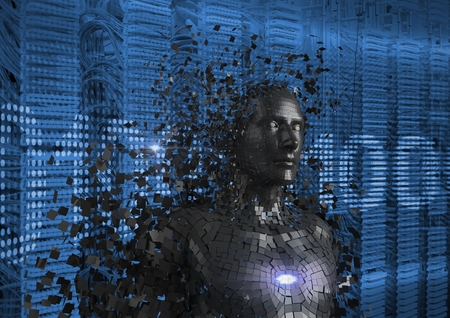 Digital composite of Digitally generated image of 3d humanの写真素材