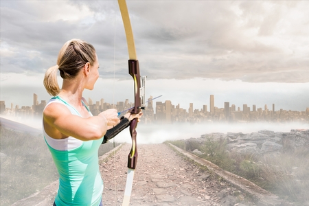 Digital composite of archerの写真素材