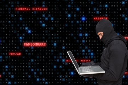 Digital composite of hacker