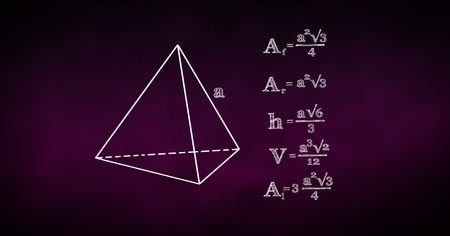 Digital composite of Digital composite image of diagram and math formulas