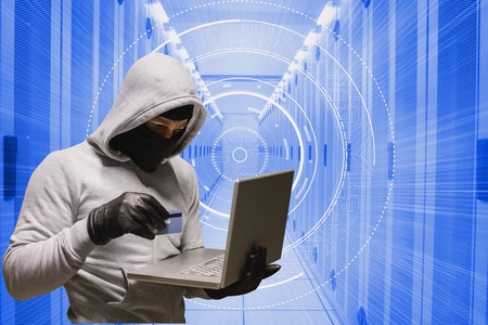 Digital composite of hacker