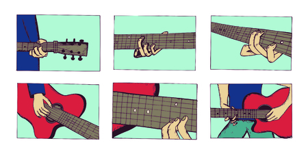 Artist playing musical instrumentのイラスト素材