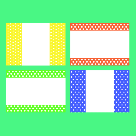 Vector icon set of frame against green backgroundのイラスト素材