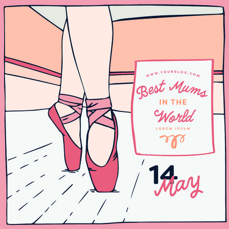 Vector of mothers day card with best mums in the world messageのイラスト素材