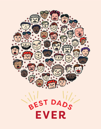 Vector icon set of fathers day greeting cardのイラスト素材