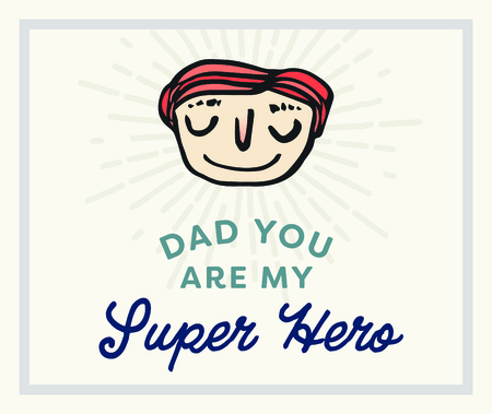Vector icon set of fathers day greeting card against white backgroundのイラスト素材