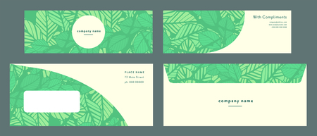 Vector set of business cards against grey backgroundのイラスト素材
