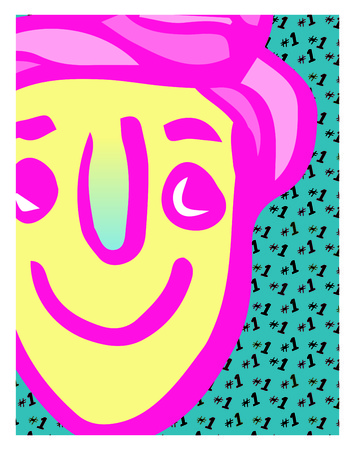 Design of happy boy on greeting cardのイラスト素材