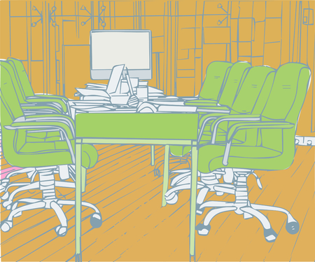 Illustration of empty conference room in officeのイラスト素材