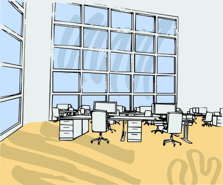 Illustration of empty conference room in officeのイラスト素材