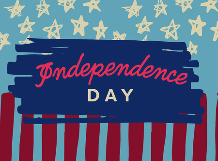 Vector of greeting card with fourth of july messageのイラスト素材
