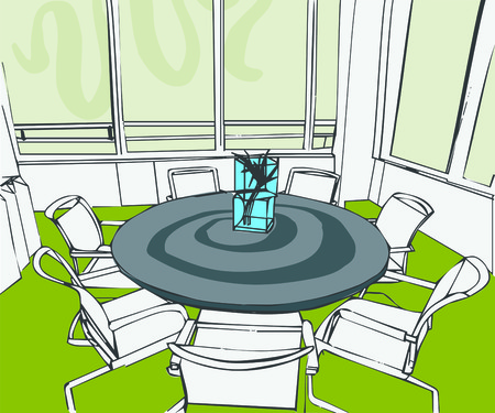 Illustration of interior of conference room at officeのイラスト素材