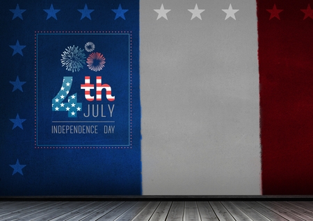 Digital composite of Composite image for the 4th of July against the french flagの写真素材