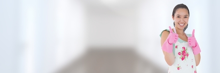 Digital composite of Cleaner with bright backgroundの写真素材