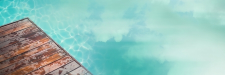 Digital composite of Swimming pool with sky transition 3dの写真素材