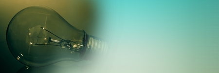Digital composite of Green light bulb and green transitionの写真素材