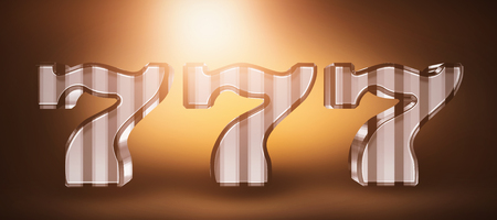 Digital image of 3D numbers seven against orange background with vignetteの写真素材
