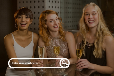 Digital composite of Search bar against party backgroundの写真素材