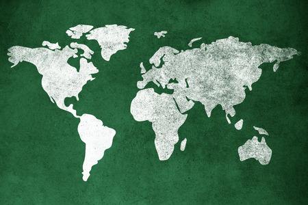 Colorful map against white background against close-up of blackboardの写真素材