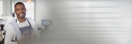 Digital composite of Small business owner manの写真素材