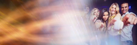 Digital composite of People having fun celebration party with transitionの写真素材