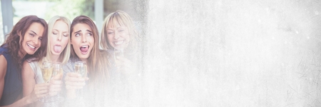 Digital composite of Women having fun celebration party with transitionの写真素材