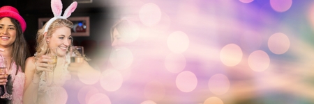 Digital composite of Women having fun celebration party with transitionの写真素材