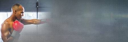 Digital composite of Boxer fighter man with transition