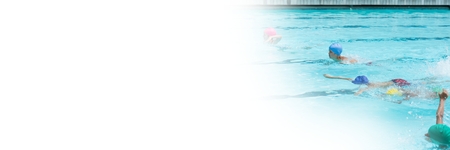 Digital composite of Children in Swimming pool with transitionの写真素材