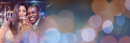 Digital composite of People having fun celebration party with transitionの写真素材