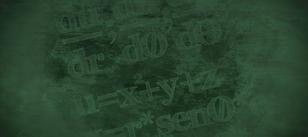 Graphic image of equations against green background