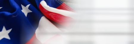 Digital composite of USA flag against with a white transitionの写真素材