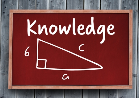 Digital composite of knowledge  on blackboardの写真素材