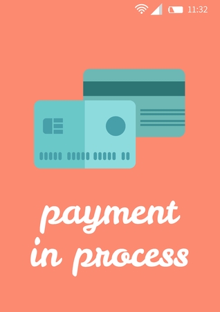 Digital composite of Online shopping with payment in process text interfaceの写真素材