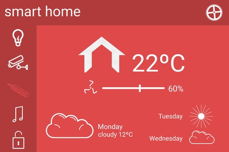 Digital composite of Smart house application interfaceの写真素材