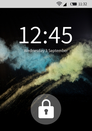 Digital composite of Phone blocked screen interfaceの写真素材
