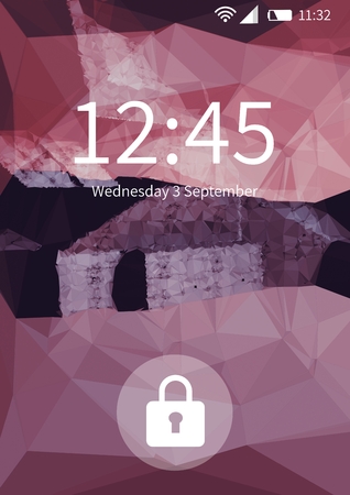 Digital composite of Phone blocked screen interfaceの写真素材